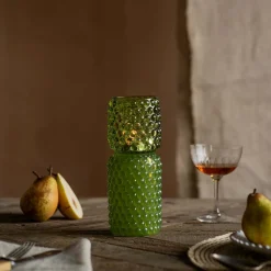 Graham & Green Tall Green Stacked Bubble Tealight Holder