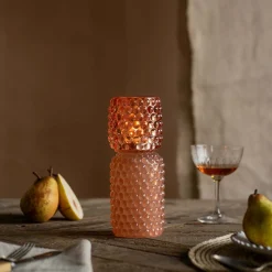 Graham & Green Tall Pink Stacked Bubble Tealight Holder