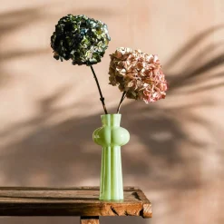 Graham & Green Tall Scalloped Mint Green Glass Vase
