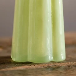 Graham & Green Tall Scalloped Mint Green Glass Vase