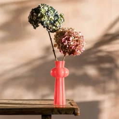 Graham & Green Tall Scalloped Pink Glass Vase