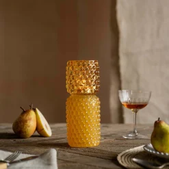 Graham & Green Tall Yellow Stacked Bubble Tealight Holder