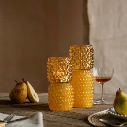 Graham & Green Tall Yellow Stacked Bubble Tealight Holder