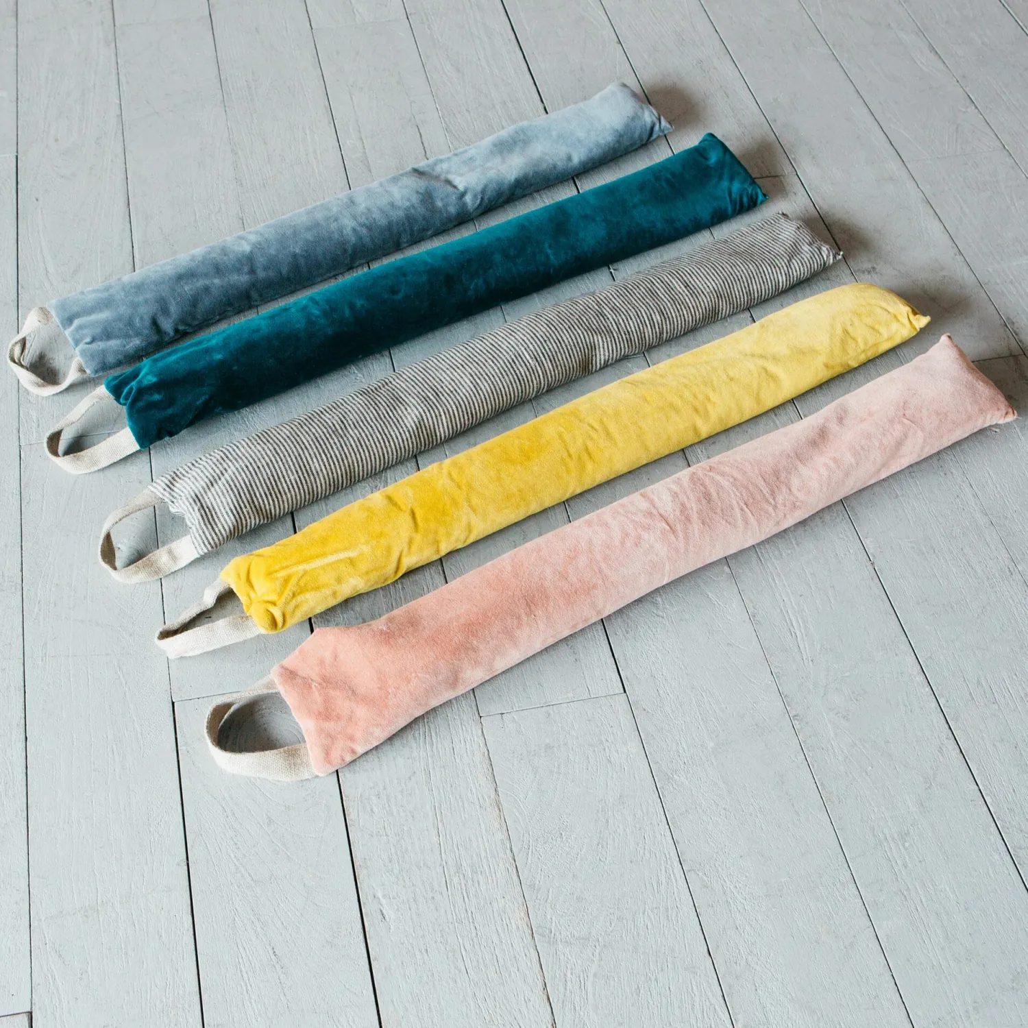 Graham & Green Teal Velvet Draught Excluder