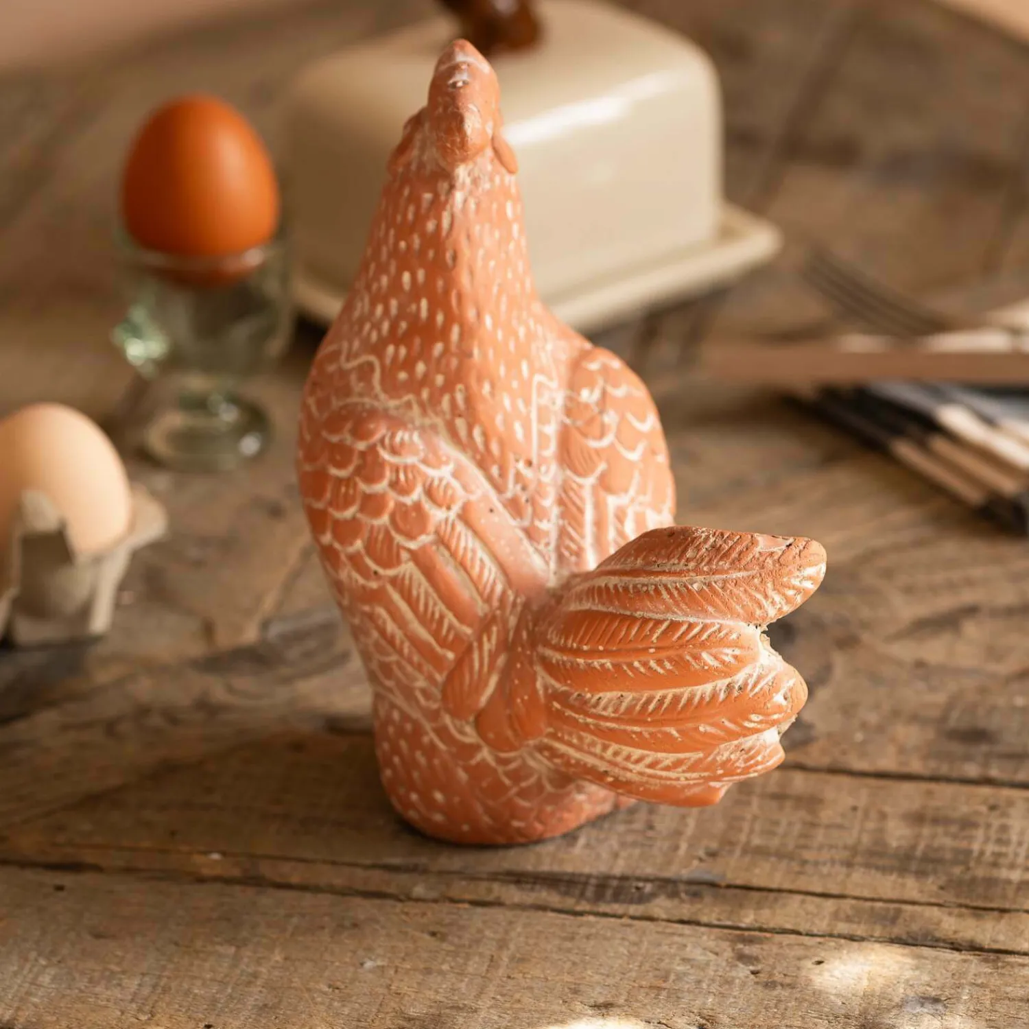 Graham & Green Terracotta Rooster Ornament
