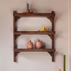 Graham & Green Three Shelf Wooden Kitchen Rack
