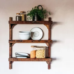 Graham & Green Three Shelf Wooden Kitchen Rack