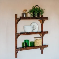 Graham & Green Three Shelf Wooden Kitchen Rack