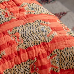 Graham & Green Tiger and Orange Stripe Reversible King Size Quilt