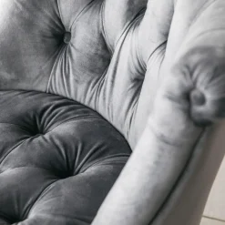 Graham & Green Trianon Grey Velvet Chair