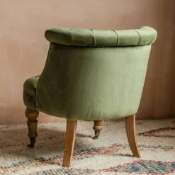 Graham & Green Trianon Moss Green Velvet Cocktail Chair