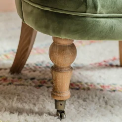 Graham & Green Trianon Moss Green Velvet Cocktail Chair