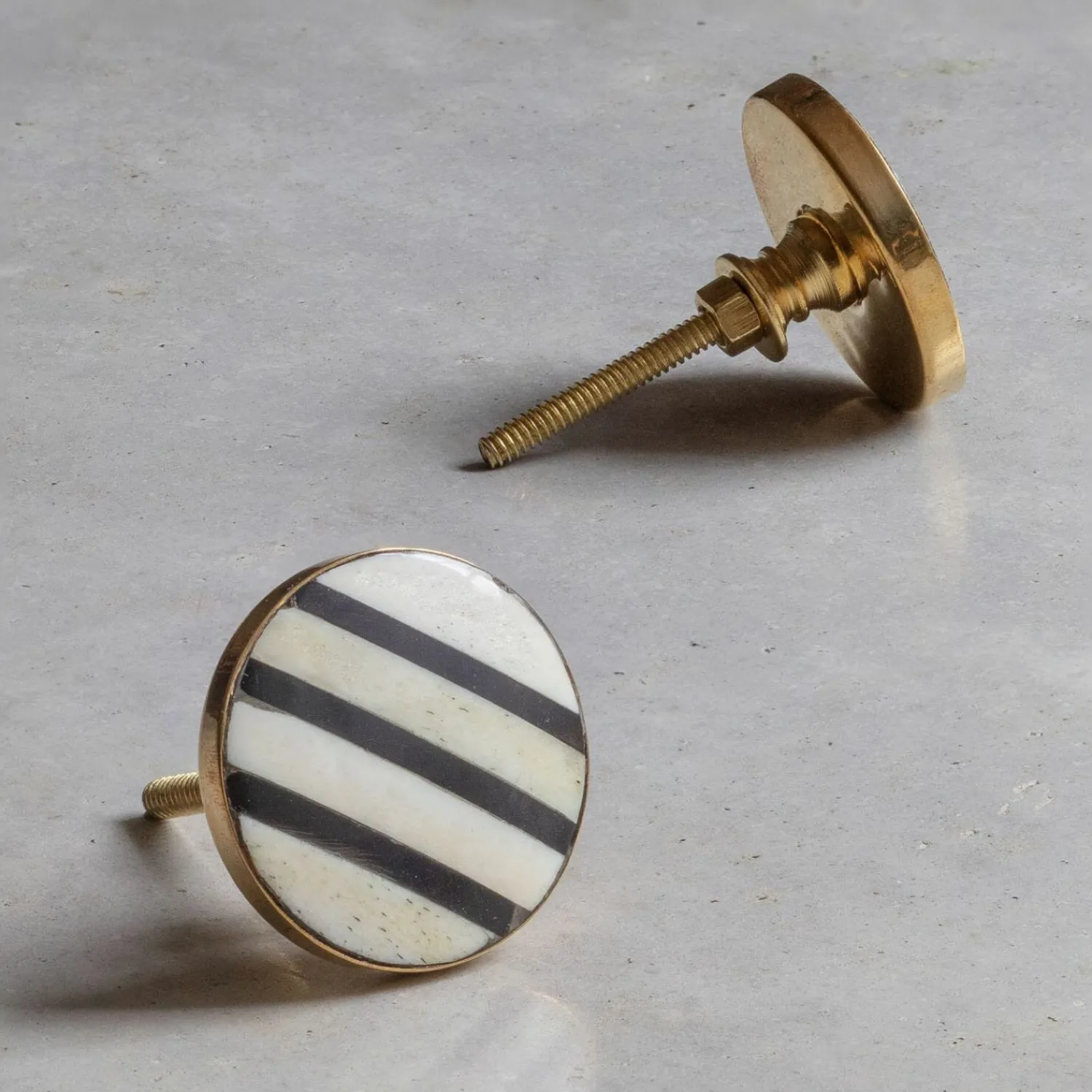 Graham & Green Triple Stripe Resin and Bone Knob