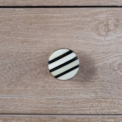 Graham & Green Triple Stripe Resin and Bone Knob