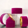 Graham & Green Tulip Pink Velvet Lamp Shades