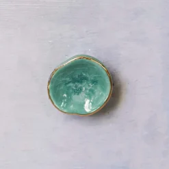 Graham & Green Turquoise and Gold Mushroom Knob