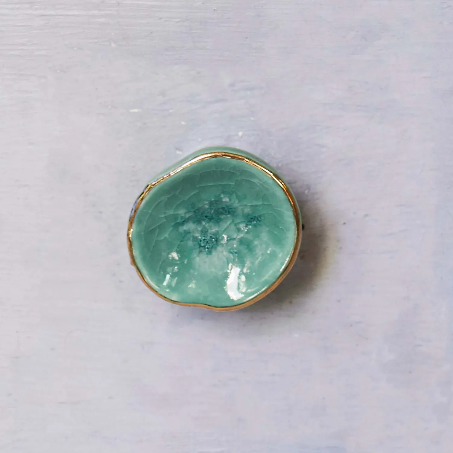 Graham & Green Turquoise and Gold Mushroom Knob