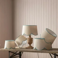 Graham & Green Turquoise Scallop Lamp Shades