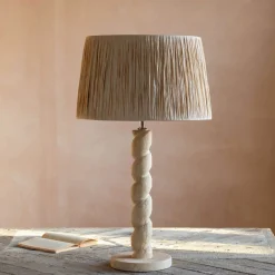 Graham & Green Twisted Natural Wood Table Lamp
