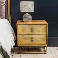 Graham & Green Umberto Brass Bedside Table