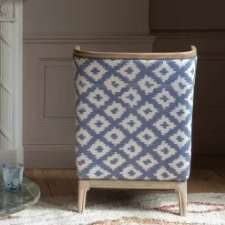 Graham & Green Valentin Blue Ikat Armchair