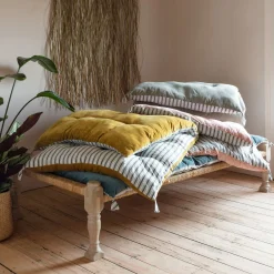 Graham & Green Velvet Bed Rolls with Striped Reverse