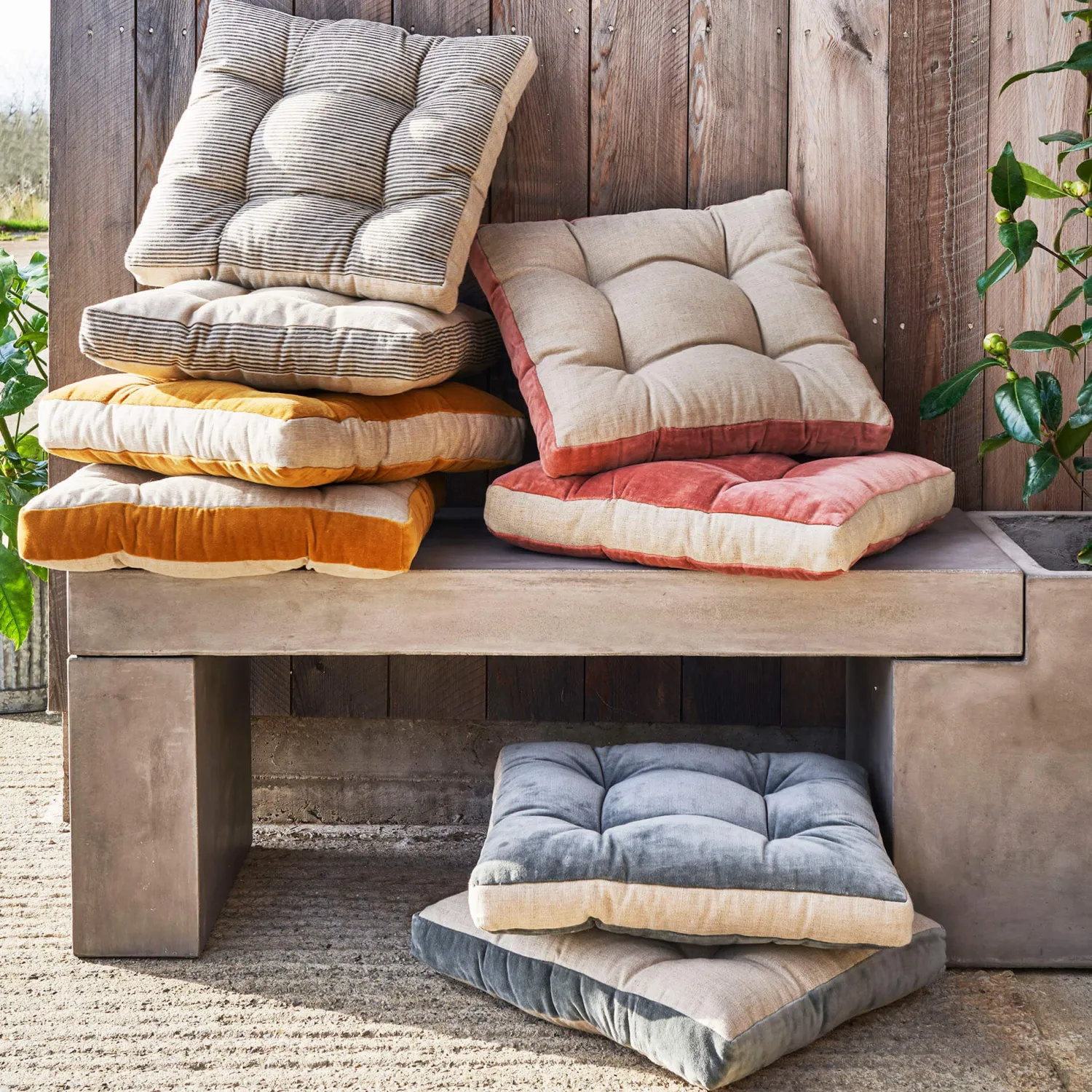 Graham & Green Velvet Border Seat Pads