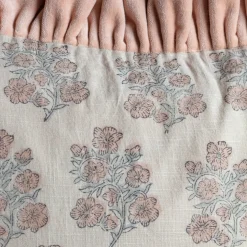 Graham & Green Velvet Frill Floral Block Printed Sherpa Throws
