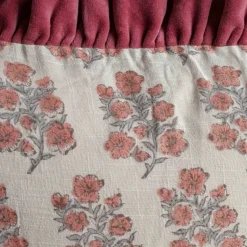 Graham & Green Velvet Frill Floral Block Printed Sherpa Throws