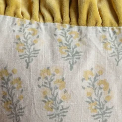 Graham & Green Velvet Frill Floral Block Printed Sherpa Throws