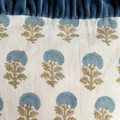Graham & Green Velvet Frill Floral Block Printed Sherpa Throws