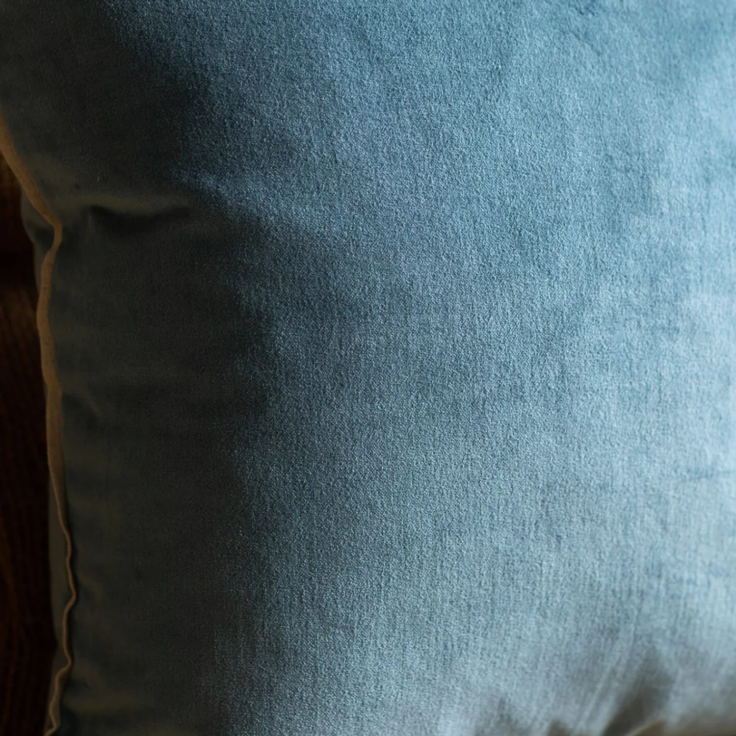 Graham & Green Velvet Square Cushions with Linen Trim