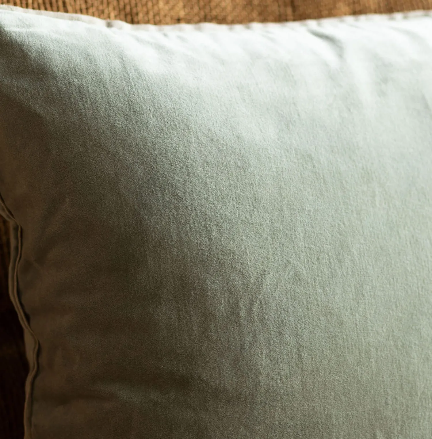 Graham & Green Velvet Square Cushions with Linen Trim