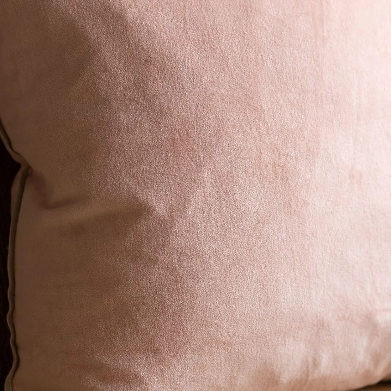 Graham & Green Velvet Square Cushions with Linen Trim
