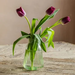Graham & Green Vintage Green Ribbed Posy Vase
