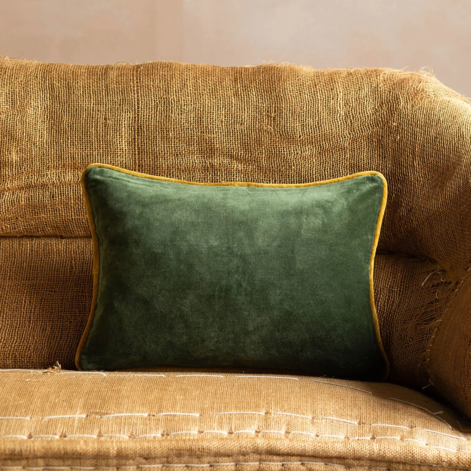 Graham & Green Viola Embroidered Linen Rectangular Cushion