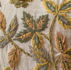 Graham & Green Viola Embroidered Linen Rectangular Cushion