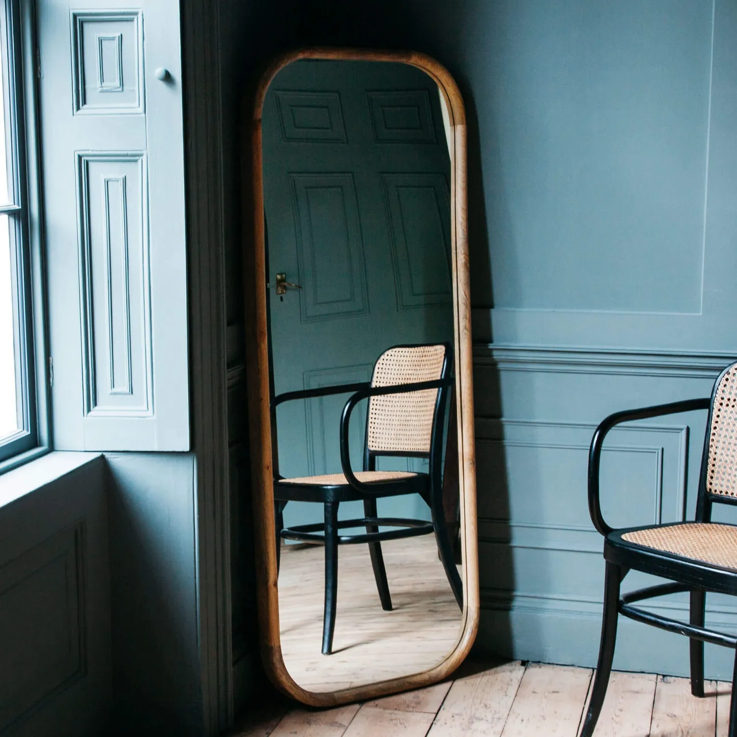 Graham & Green Walter Large Natural Wood Mirror