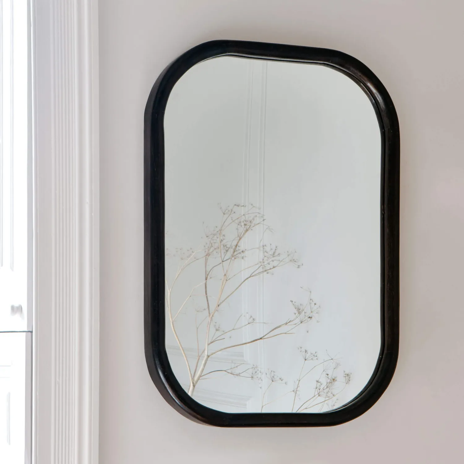 Graham & Green Walter Small Dark Wood Mirror