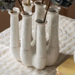 Graham & Green White Ceramic Multi-Stem Vase