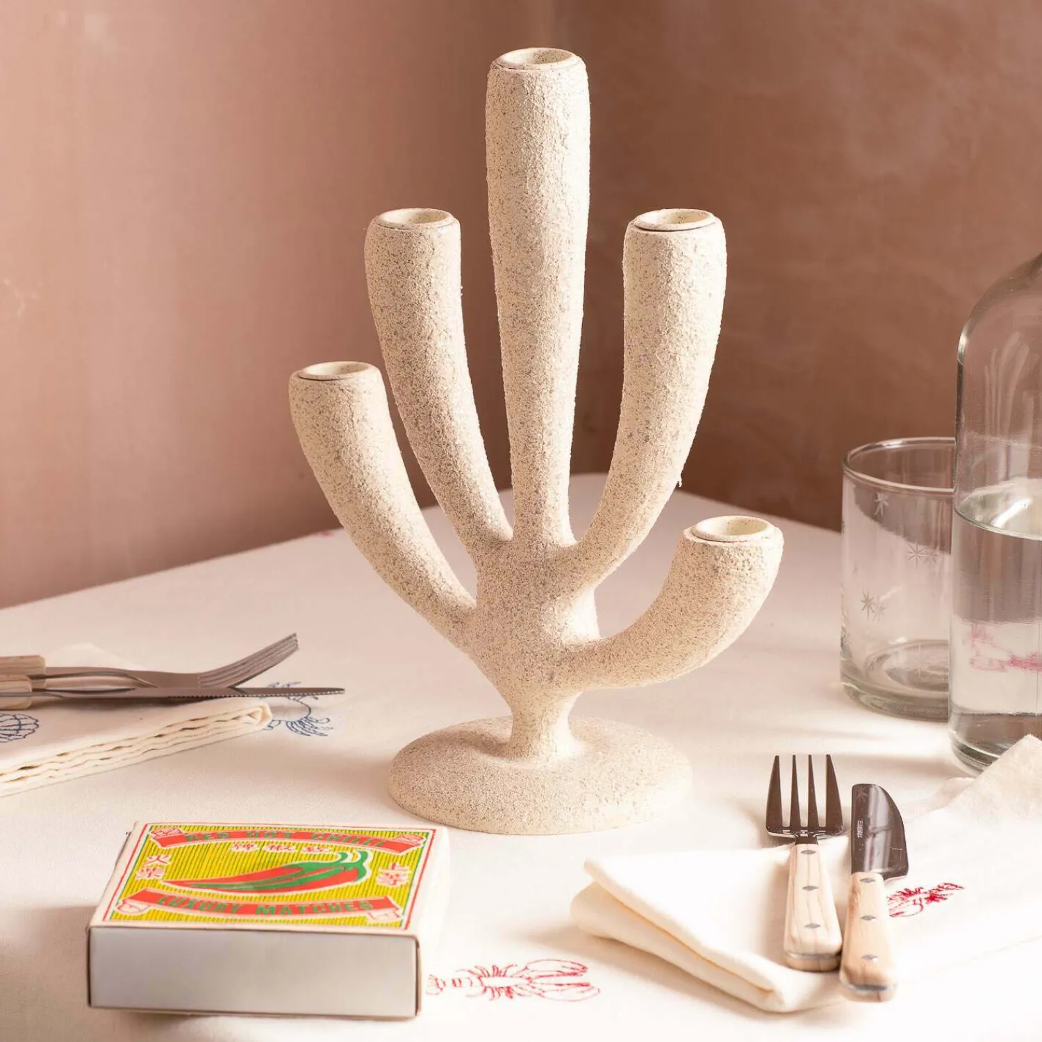 Graham & Green White Coral Candelabra