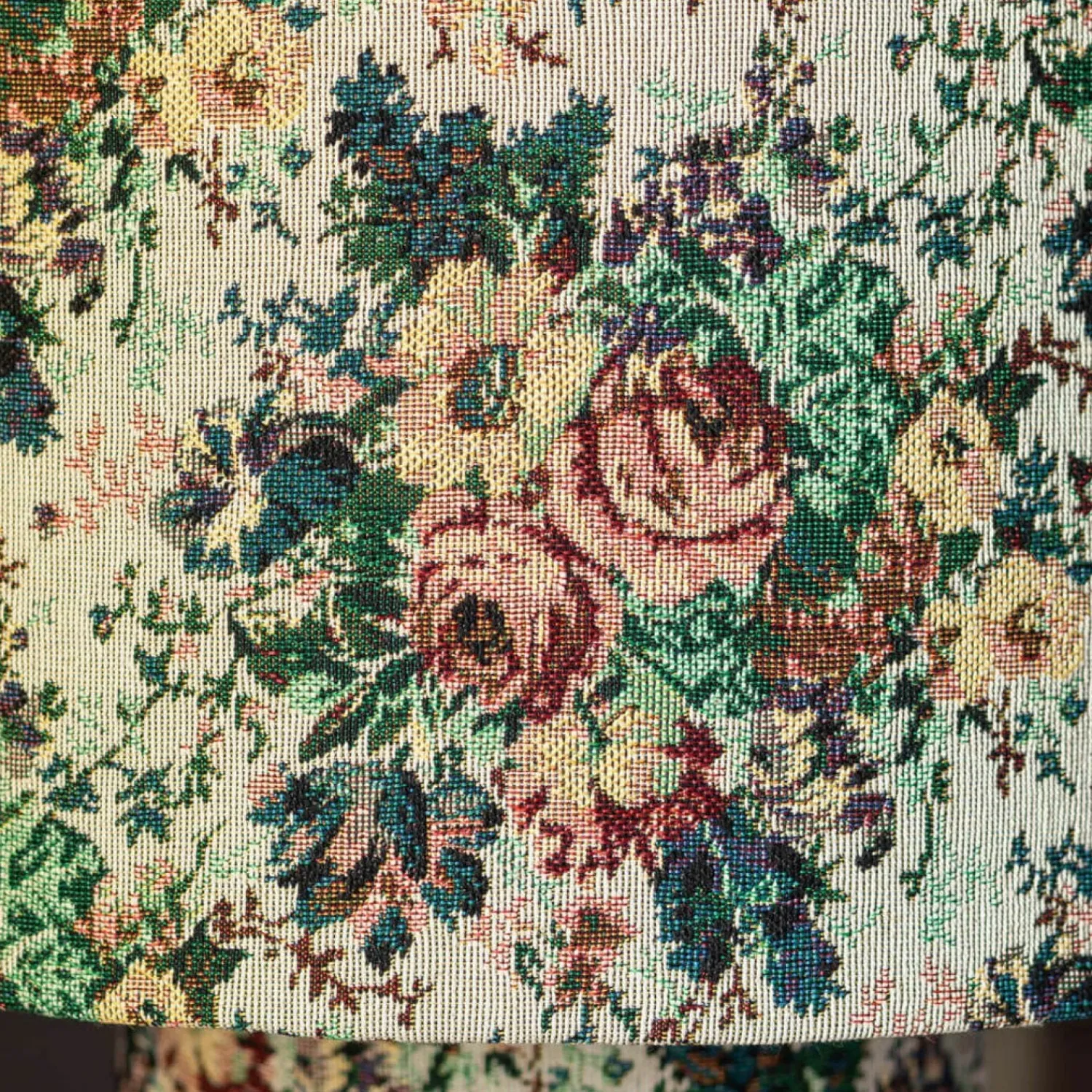 Graham & Green White Floral Tapestry Table Lamp