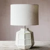 Graham & Green White Hex Lamp with Shade