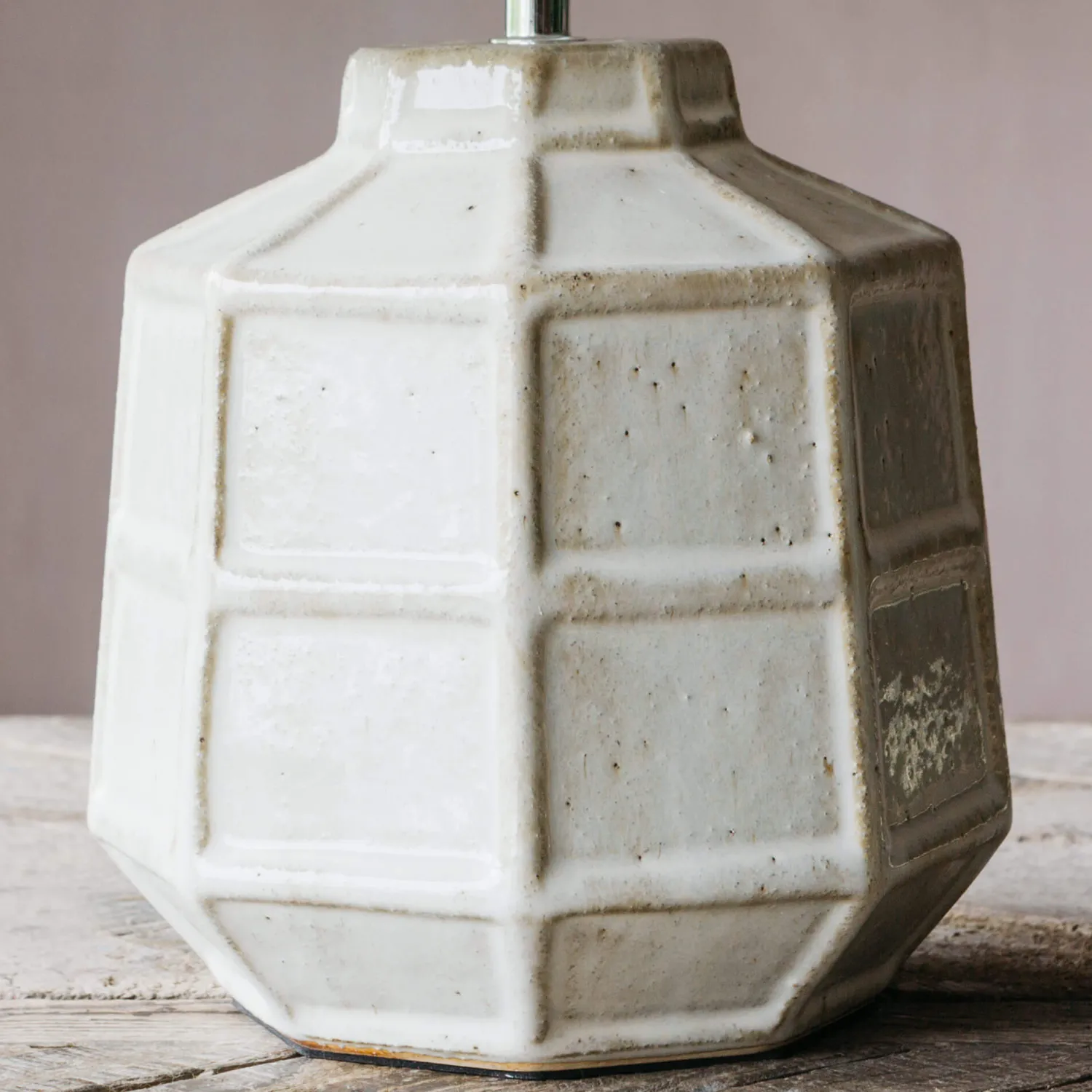 Graham & Green White Hex Lamp with Shade