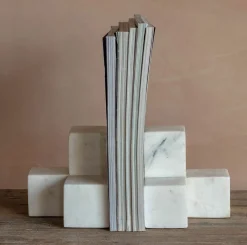 Graham & Green White Marble Bookends