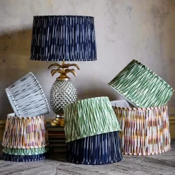 Graham & Green White Pleated Ikat Lamp Shades