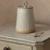 Graham & Green White Ribbed Jar with Lid