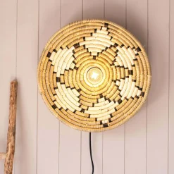 Graham & Green White Seagrass Plate Wall Light