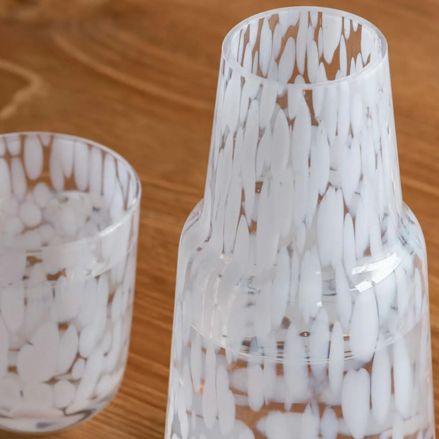 Graham & Green White Speckle Carafe and Tumbler