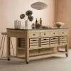 Graham & Green Whitewashed Hudson Kitchen Breakfast Bar